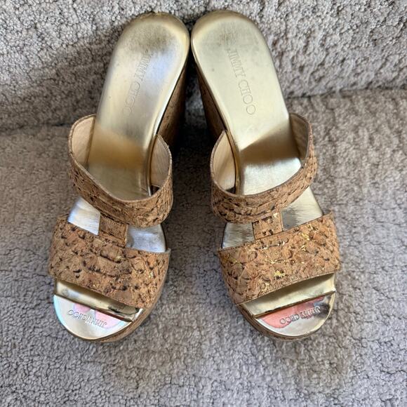 Jimmy Choo Porter Cork Wedge Sandals Size 35 (Women’s US 5) - Picture 12 of 12